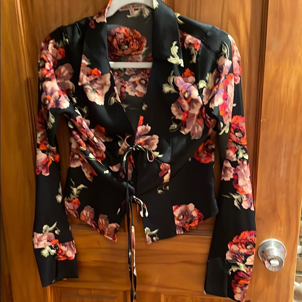 Bailey Rose Floral Tie-Front Blouse